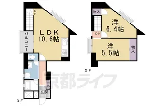 デラシオン御室【316号室】の間取り
