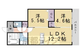 フローリア京都【203号室】の間取り