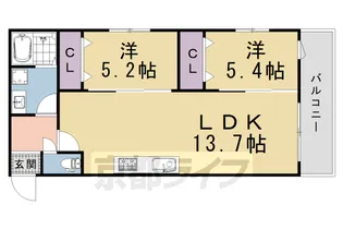 フローリア京都【2階】の間取り