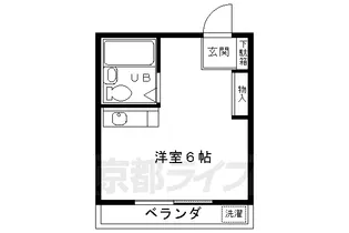 コテージ鹿王【101号室】の間取り
