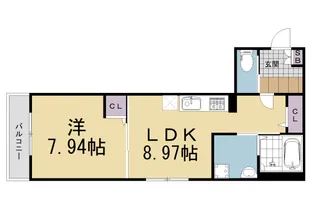 KTIレジデンス伊勢田【1階】の間取り