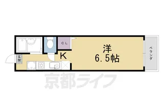 京都府京都市右京区太秦桂ケ原町【アパート】の間取り