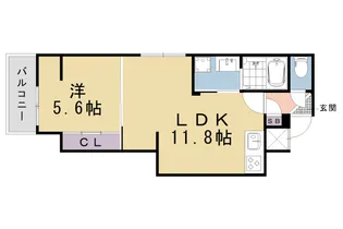 アドバンスコート四条堀川【103号室】の間取り