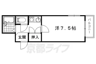 京都府京都市右京区西院乾町【マンション】の間取り