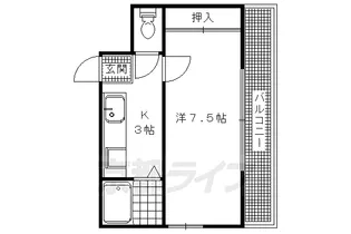 ドーリア西院【203号室】の間取り