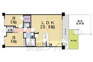 パデシオン伏見稲荷【1FG号室】の間取り
