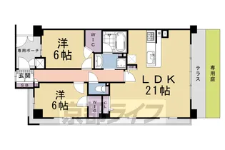 パデシオン伏見稲荷【1F号室】の間取り