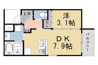 レシオス京都西院【108号室】の間取り