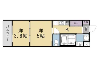 レシオス京都西院【2階】の間取り