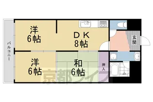 シャトー嵐望Ⅰ【107号室】の間取り