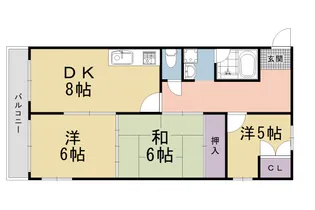 シャトー嵐望Ⅰ【208号室】の間取り