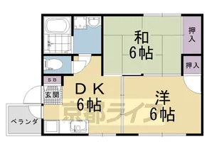 京都府京都市右京区太秦中筋町【アパート】の間取り