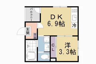仮称)椥辻西浦町A【102号室】の間取り