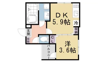 仮称)椥辻西浦町B【1階】の間取り