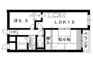 ドエル・梅ノ宮館【403号室】の間取り