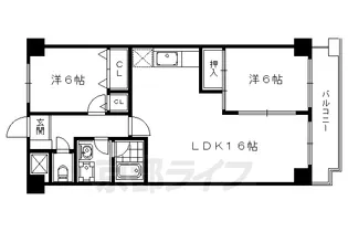 リバーサイド・橋忠【5階】の間取り