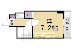 シャレー西京極【107号室】の間取り