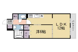 グランウエスト J【204号室】の間取り