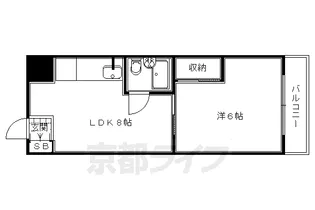 グランディール嵯峨【313号室】の間取り