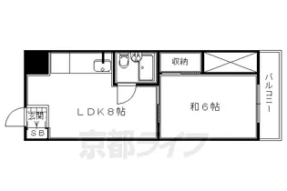 グランディール嵯峨【312号室】の間取り
