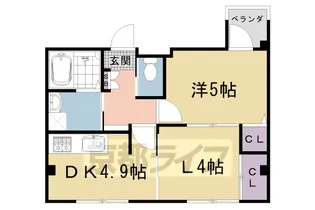 京都府京都市右京区梅津北浦町【マンション】の間取り
