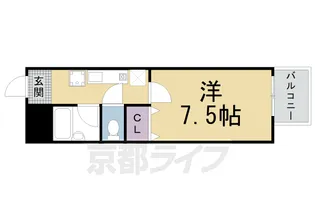 京都府京都市右京区梅津尻溝町【マンション】の間取り