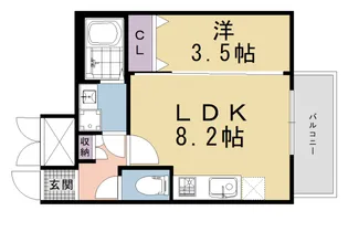 ファーストフィオーレ京都コーヴォ【1階】の間取り