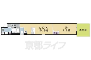 アイリス清水五条【101号室】の間取り