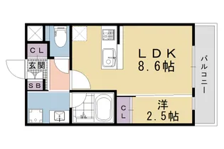 The Bright Residence 京都東寺【103号室】の間取り