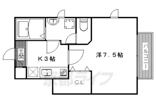 Abies下鴨【102号室】の間取り