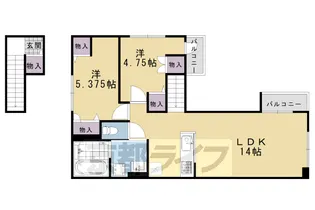 ベルリード桂【2階】の間取り