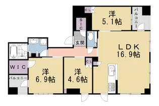 プラウド京都二条城【2階】の間取り