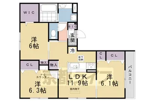 「ヴィーヴルグラン」【2階】の間取り