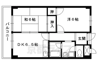 サンロード朱雀【1階】の間取り