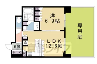 リーガル京都御所西Ⅴ【102号室】の間取り