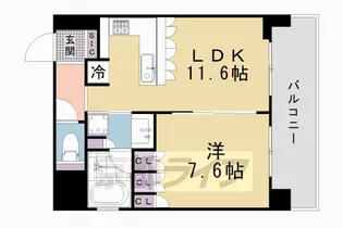 リーガル京都御所西Ⅴ【301号室】の間取り