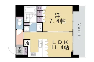リーガル京都御所西Ⅴ【204号室】の間取り