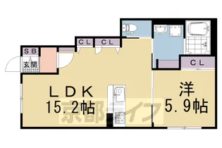 アフィットココレ【1号室】の間取り