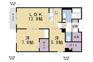 グランドール伏見桃山【101号室】の間取り