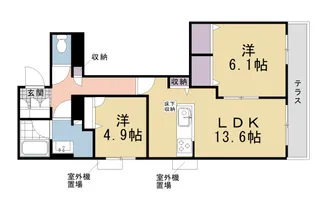 グランドール伏見桃山【102号室】の間取り