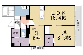 グランドール伏見桃山【402号室】の間取り