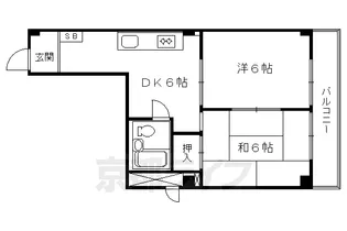プラザ篠【203号室】の間取り