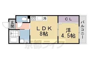 レジデンスコート橋本【3階】の間取り