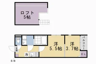 淀ヒルズ【201号室】の間取り