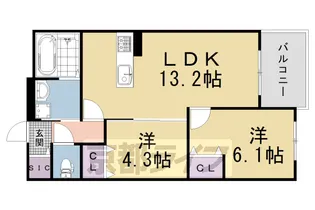 Plume葛野三条【2階】の間取り