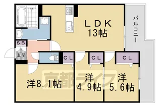 Plume葛野三条【1階】の間取り