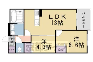 Plume葛野三条【2階】の間取り