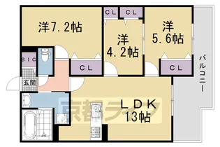 Plume葛野三条【1階】の間取り
