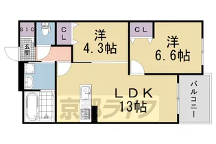 Plume葛野三条【2階】の間取り