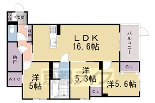 Plume葛野三条【1階】の間取り